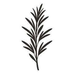 Fototapeta premium Rosemary icon Silhouette line art vector illustration 