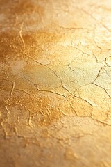 Fototapeta premium A close-up of textured golden surface exhibiting a blend of warm hues and intricate cracks, creating a visually captivating, luxurious appearance.
