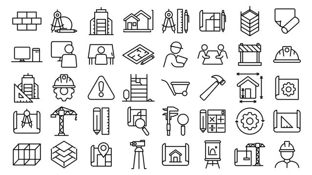 architecture icon line vector design in trendy style with editable stroke