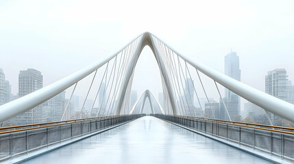 Modern Bridge Architecture in a Cityscape