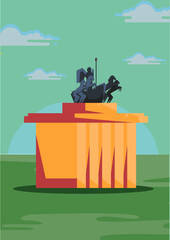 vector illustration of historic buildings as city icons