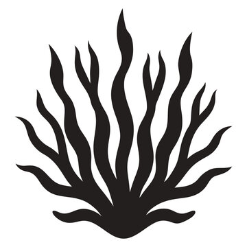 black seaweed silhouette graphic clip art preview