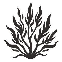 Seaweed icon silhouette vector illustration line art
