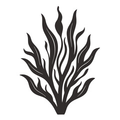 Seaweed icon silhouette vector illustration line art

