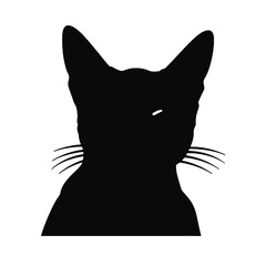 Minimal Abyssinian Cat Silhouette with Sunglasses – Vector Illustration