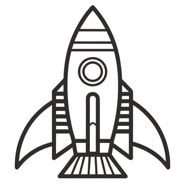 recommend clip art: Simple rocket icon drawing Silhouette line art vector illustration
                    