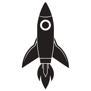 recommend clip art: Simple rocket icon drawing Silhouette line art vector illustration
                    