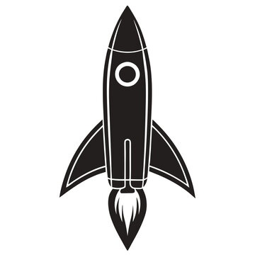 recommend clip art: Simple rocket icon drawing Silhouette line art vector illustration
                    