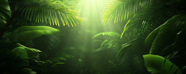 Tropical eco system, vibrant wildlife diversity in rainforests, 3D illustration