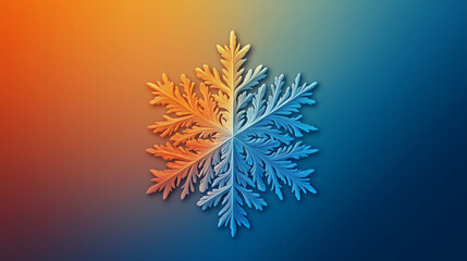 Gradient Snowflake with Warm and Cool Tones