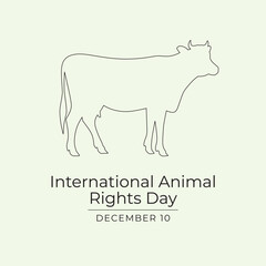 International Animal Rights Day vector design template good for celebration usage. International Animal Rights Day design. continuous line drawing. eps 10.