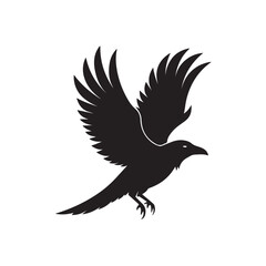 A striking silhouette of a crow