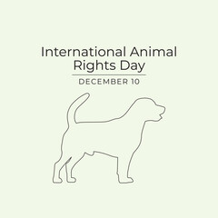 International Animal Rights Day vector design template good for celebration usage. International Animal Rights Day design. continuous line drawing. eps 10.