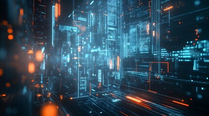 Fototapeta premium abstract futuristic fade computer technology business background. 