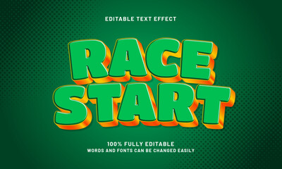 race start editable text effects with a joy and kids theme