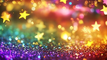 A sparkling, glittering banner announcing the arrival of the new year in vibrant colors