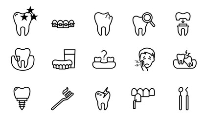 set of tooth medical icons. vector