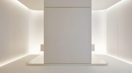 An empty white room with a window, showcasing minimalist design and open space	