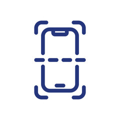 Smartphone icon in blue bold outline style