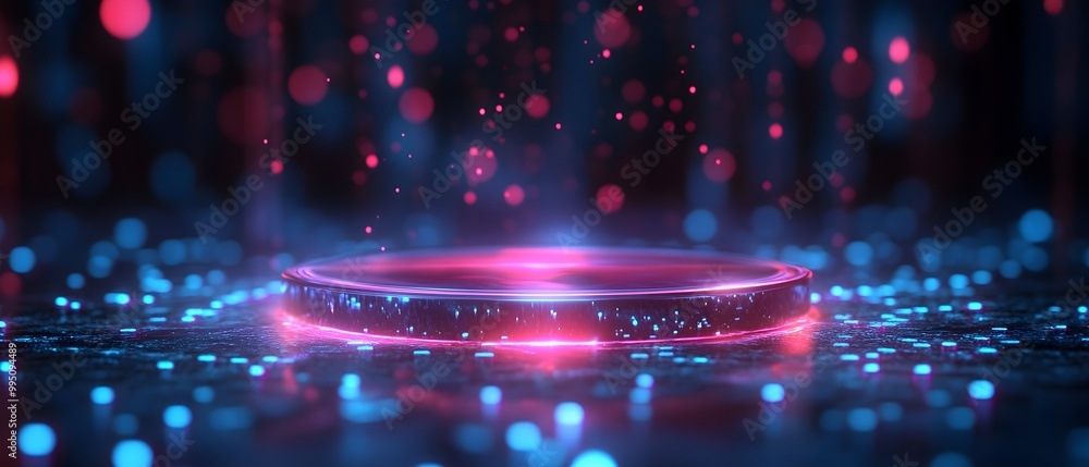 Poster holographic 3d visualization with precise laser optics and light manipulation