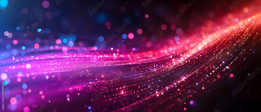 Poster visualization of laser light and optical fibers in a high speed digital communication network showca