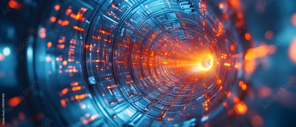 Poster visualizing the energy release process within a nuclear reactor through photography concept capturin