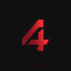 Obraz premium four logo, 4 shaped logo icon, the number 4-shaped logo: symbolizing strength in design