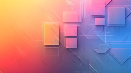 Fototapeta premium Layered tech elements with soft shadows on a muted gradient background