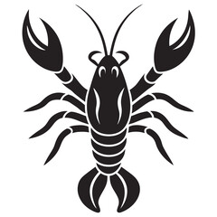 Crawfish silhouette vector isolated on a white background