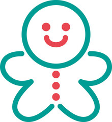 クリスマス　アイコン　ジンジャーマン　ピクトグラム　あしらい　飾り　シンプル　かわいい　イラスト素材