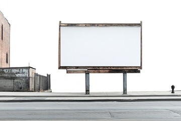 Fototapeta premium Isolated street billboard on a white backdrop. Generative Ai