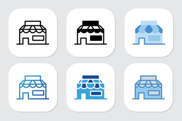 shop icons with various design styles