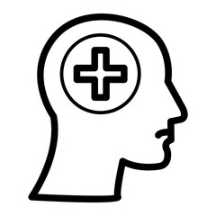 Mental Health condition line icon