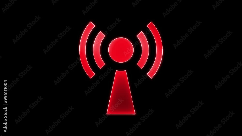 Aufkleber animation of wifi wave signal, isolated on transparent background with alpha channel.