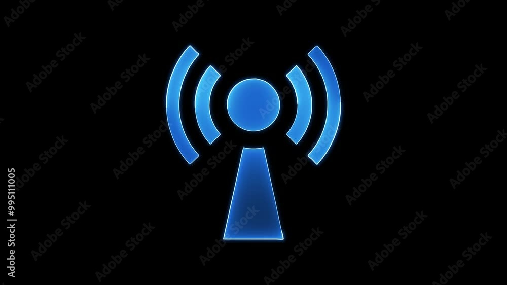 Aufkleber animation of wifi wave signal, isolated on transparent background with alpha channel.