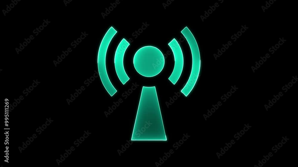 Aufkleber animation of wifi wave signal, isolated on transparent background with alpha channel.