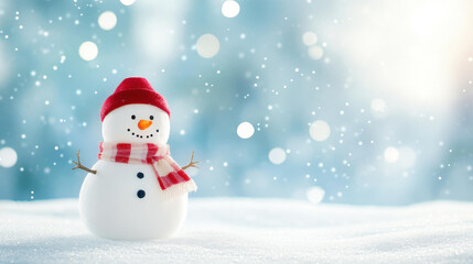 Charming snowman character stands out against a clean backdrop, ready to spread winter joy and cheer. Perfect for festive fun