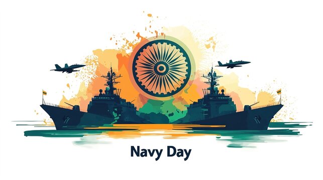 illustration of Indian navy day. Indian national celebration. poster, banner.vector