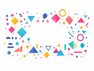 Modern Flat Holographic Geometric Border Design: Stylish Vector Illustration with Open Copy Space for Creative Projects