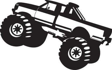 monster truck black and white silhouette vector  © muhammad sudais