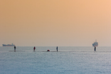 Fototapeta premium fishing at sunset
