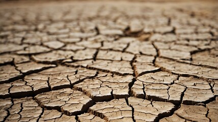 A natural disaster related to climate change that has cracked, soil-filled, or muddy surfaces is dry, barren earth and drought