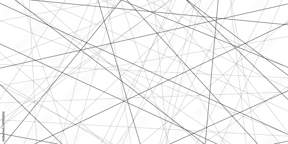Leinwandbilder Abstract black lines with white background. Creative and geometric shape with luxury pattern and paper texture design. abstract background with stripes for website design Technology background.	