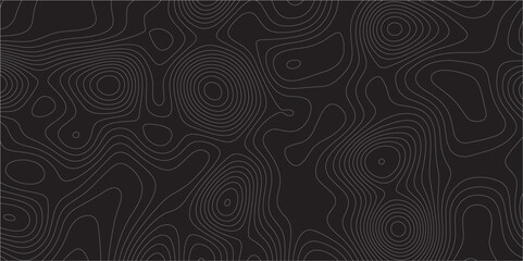 Obraz premium Abstract white on black background Topographic line map pattern. Contour elevation topographic and textured Background Modern design with black background with topographic wavy patted. 