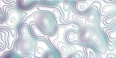 Abstract white colorful Topographic line map background shadows. Contour elevation topographic and textured Background Modern design with White background with topographic wavy pate for decoration.	