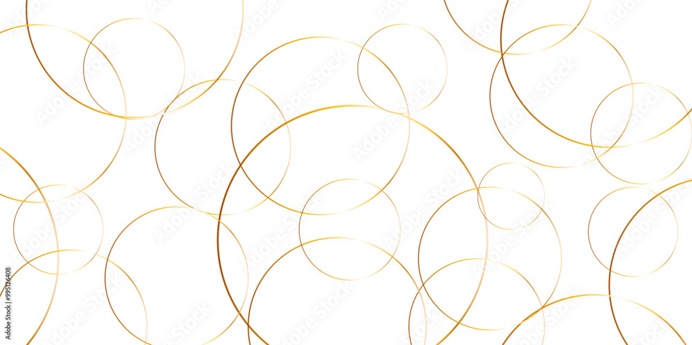 Aufkleber Abstract background golden circle stock line background. abstract artistic of geometric background Gold circles abstract seamless vector pattern. Minimal style white website banner, decoration Vector.