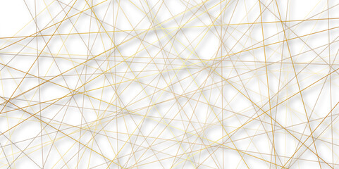 White abstract background with golden diagonal lines and shadows. modern random pattern line stroke transparent background. Simple gold scribble line backdrop Minimal style website banner design.	