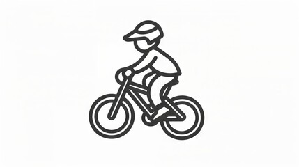 A boy is riding a bike