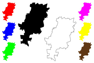 City of Johannesburg Metropolitan Municipality (Republic of South Africa, RSA, Gauteng Province) map vector illustration, scribble sketch City of Jozi or Joburg map