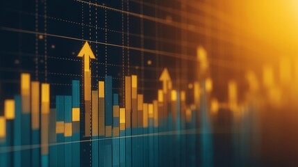 Naklejka premium Dynamic Financial Growth Chart with Upward Trends
